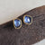Free-form Blue Sapphire Stud Earrings in Yellow Gold Bezels