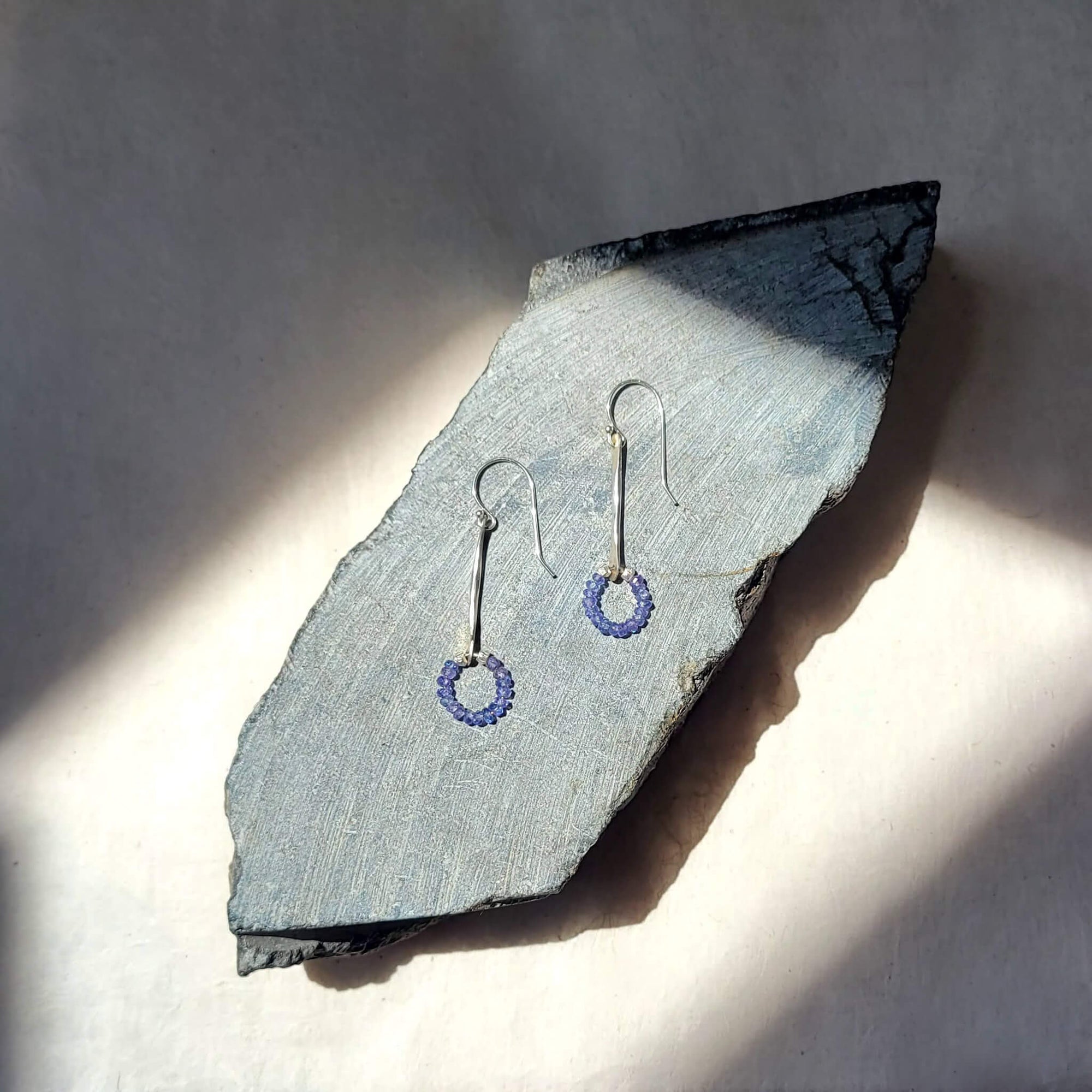 Twig Earrings with Tanzanite Accents