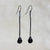 Oxidized Twig Earrings with Star Diopside Gem Drops