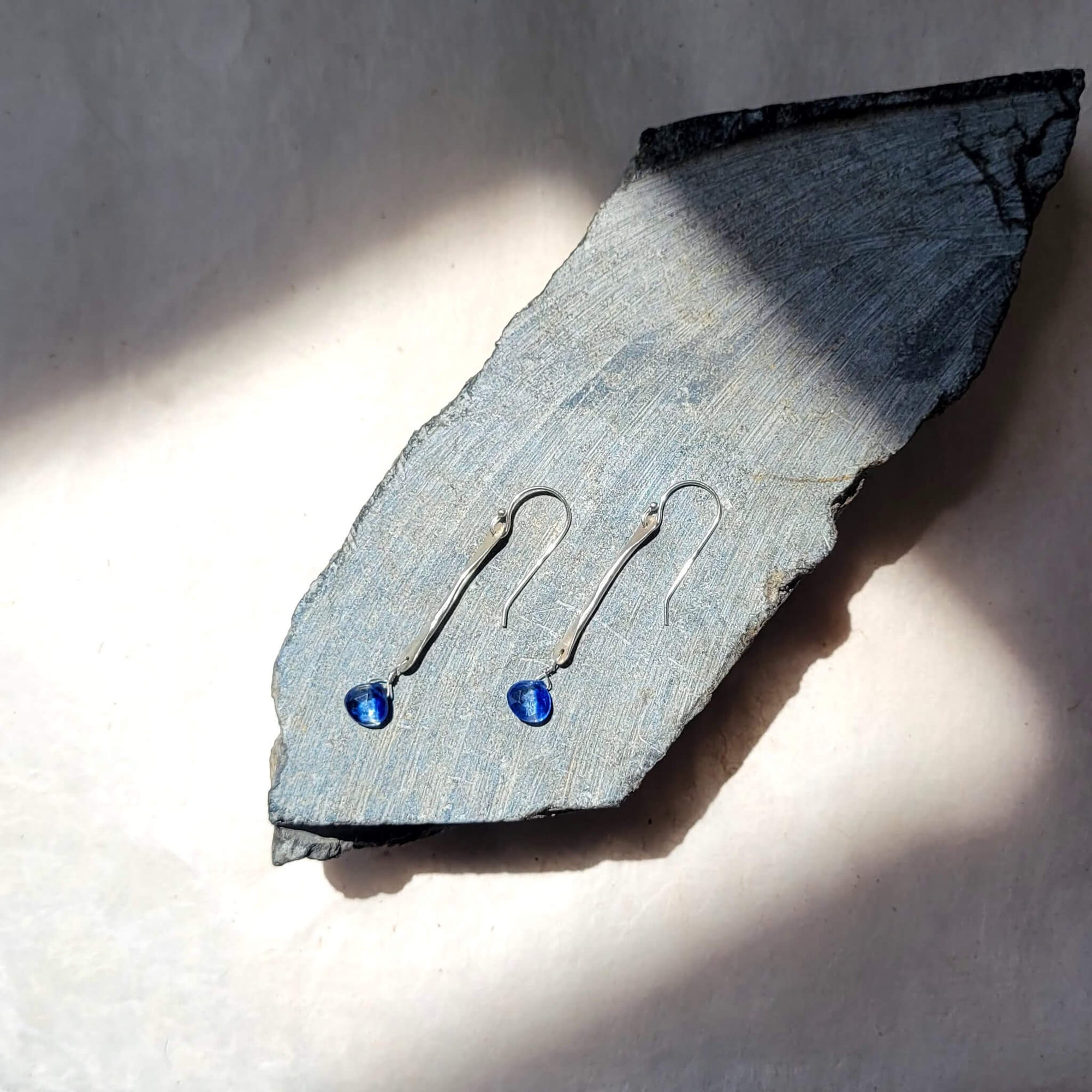 Twig Earrings with Kyanite Drops