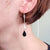 Twig Earrings with Black Spinel Teardrops