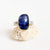 Rose Cut Blue Sapphire Ring in Yellow Gold and Silver