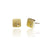 Sterling silver, yellow gold, and champagne diamond square studs. Handmade by EC Design Studio in Minneapolis, MN using recycled metal and conflict-free stones.