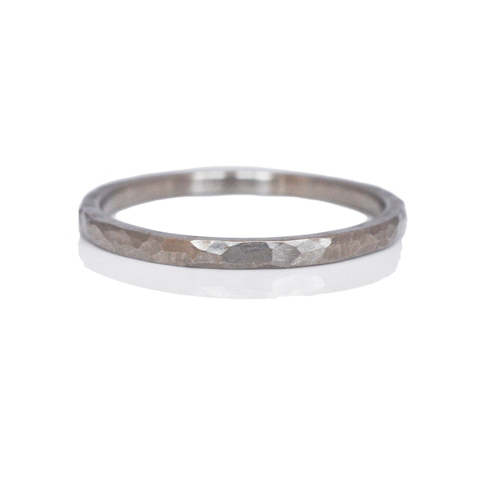 Hammered sale palladium ring