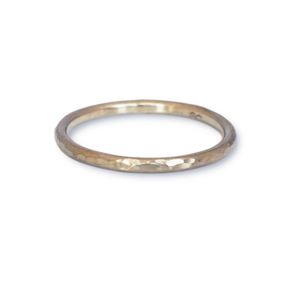 Hammered palladium wedding band. Handmade by EC Design Studio in Minneapolis, MN using recycled metal.